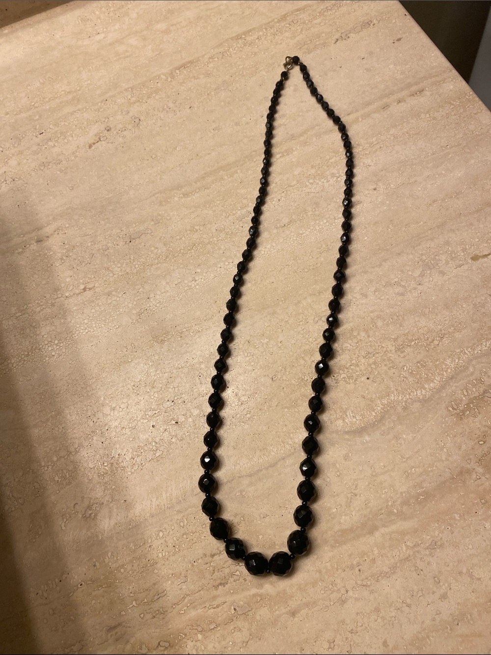Classic Black Faceted Bead Necklace - Unbranded
